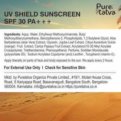 Pure Tatva Uv Shield Spf 30 Pa+++ Sunscreen 100 g - Face Sunscreen