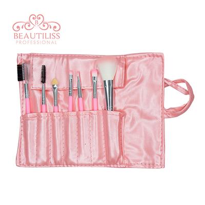 Beautiliss Professional Make-up Brush set with faux leather bag 7's - Face Brush