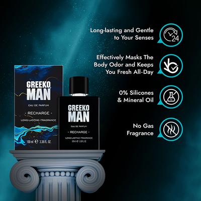 Greeko Man Perfume For Men (Recharge) 100 ml - Men Perfumes (Edt/Edp)