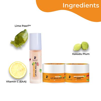 Pilgrim Vitamin C Lip Lightening Care Kit for Exfoliating Dark, Chapped and Pigmented Lips 24 ml - Face Moisturizers
