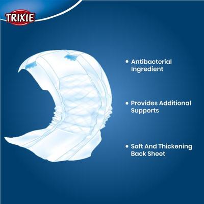 Trixie Diapers For Male Dogs Disposable M to L (40 to 60cm) 12's - Pet accessories
