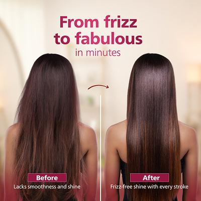 Philips Bhh730 00 Dark Wine Color Naturally Heated, Silk Protect Technology, Hair Straightener Brush 620 gm - Straighteners