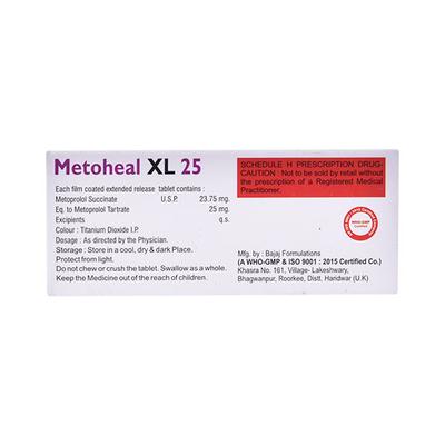 METOHEAL XL 25mg Tablet 10's - Hypertension-Bet