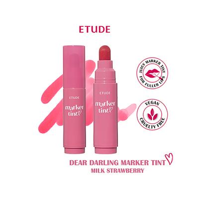 Etude Dear Darling Marker Tint 04 Milk Strawberry 3.5 gm - Lip Stains & Tints