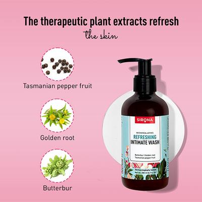 Sirona No Chemical Actives Refreshing Intimate Wash with Tasmanian Pepper Fruit 200ml - Intimate Care