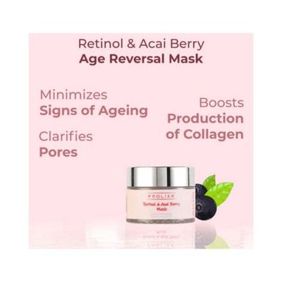 Prolixr Retinol and Acai Berry Age Reversal Face Mask 60 gm - Masks & Peels