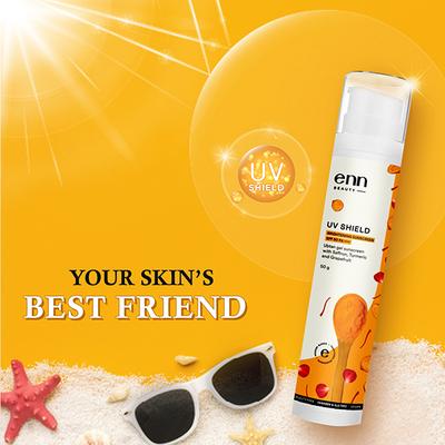 ENN UV Shield Fragrance Free Brightening Sunscreen With SPF 50 PA+++ 50 gm - Body Sunscreen