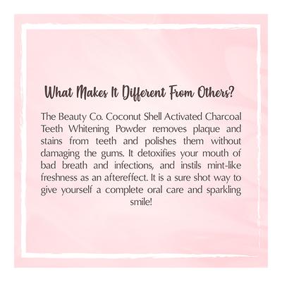 The Beauty Co. Coconut Shell Teeth Whitening Powder - Activated Charcoal 50 gm - Tooth Powder