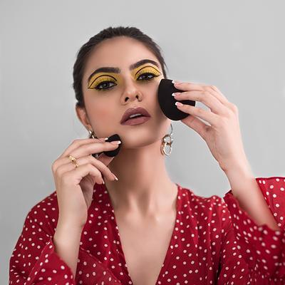 Boujee Beauty 1xsmall Sponge + 1xlarge Sponge (Charcoal Black) S01b 1's - Sponges & Applicators
