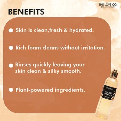 The Love Co. Luxury Warm Vanilla Body Wash for Women - Nourishing & Hydrating Shower Gel for Men For All Skin Types 250 ml - Shower Gels & Body Wash