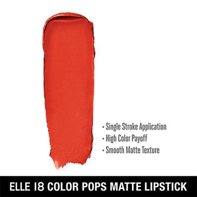 Elle 18 Color Pop Matte Lip Color, C22, Coral Dose 4.3 gm - Lipsticks