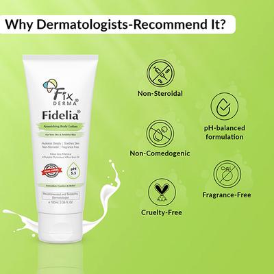 Fixderma Fidelia Nourishing Body Lotion, Moisturizer For Face & Body 100 ml - Face Moisturizers