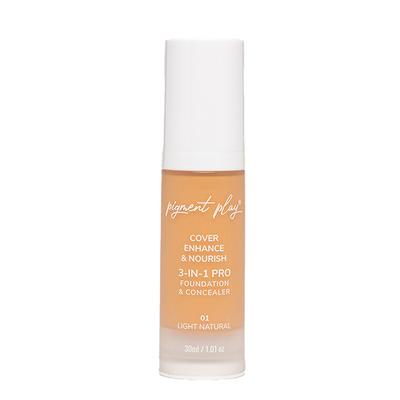 Pigment Play 3-In-1 Foundation & Concealer- Cover + Enhance + Nourish - 01 Light Natural 30 ml - Foundation