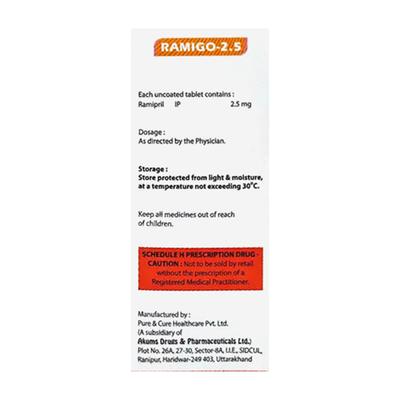 RAMIGO 2.5 Tablet 10's - Hypertension-ACE