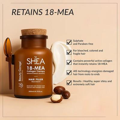 Beauty Garage Shea Collagen Hair Filler Treatment 500 ml - Hair Masks & Packs