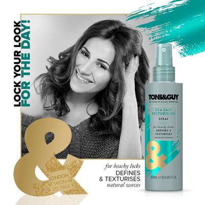 Toni&Guy Sea Salt Hair Texturising Spray to Create Beachy Locks & Natural Waves 200 ml - Hair Sprays & Mists