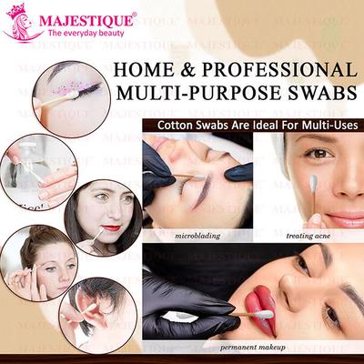 Majestique Natural Cotton Buds Cruelty-Free Cotton Swabs, Gentle On Face, Ear Cleaning, Makeup Cotton Swabs 80gm 1's - Cotton Buds & Balls