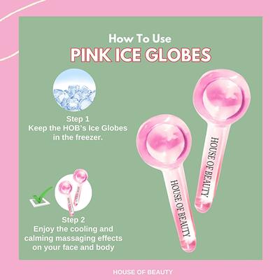 House of Beauty Ice Globe-Pink-Puffy Eyes, Face Lifting, Digital Eyes Stress Reduction (1Pair) 1's - Massagers