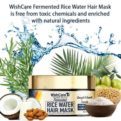 WishCare Fermented Rice Water Hair Mask- Strength &rowth Formula 200 ml - Hair Masks & Packs