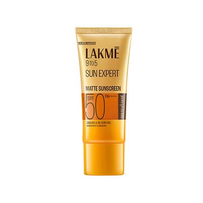 Lakme Matte Sunscreen SPF 50 PA+++, Niacinamide, UVA-B Protection, for Normal to Oily Skin 50ml - Lotions & Creams