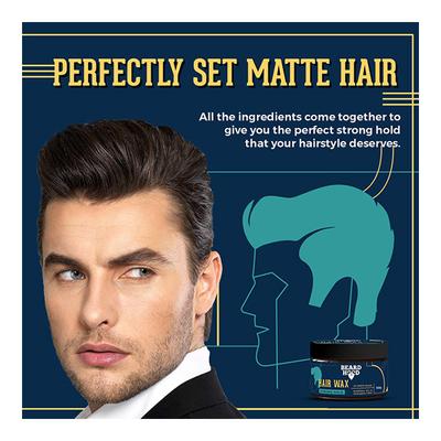 Beardhood Hair Wax - Strong Hold Extreme Bond 100 gm - Hair Gels & Waxes