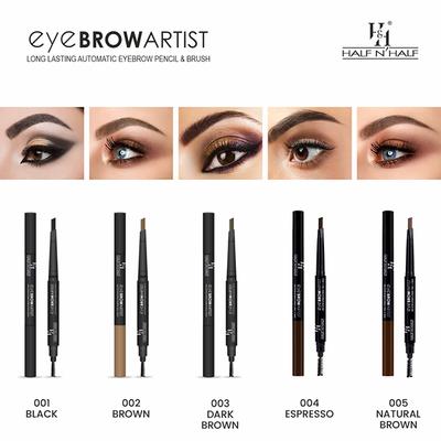 Half N Half Arch Eyebrow Artist Long Lasting Autometic Eyebrow Pencil & Brush, Espresso-04 0.4 g - Eyebrow Pencils & Enhancers
