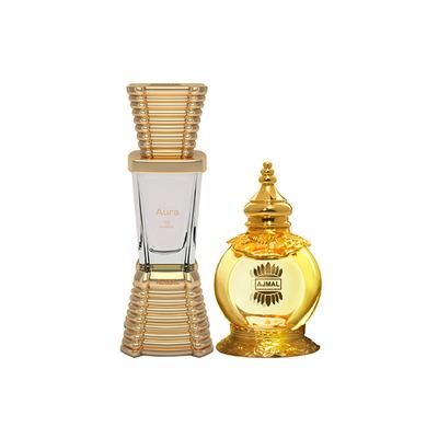 Ajmal Aura Concentrated Perfume Oil Floral Fruity Attar And Mukhallat AL Wafa Concentrated Perfume Oil Oriental Musky Attar 22 ml - Deodorants/Roll-Ons