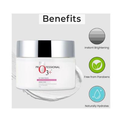 O3+ Brightening & Glow Boosting Dermal Zone D-Tan Pack 50 gm - Masks & Peels