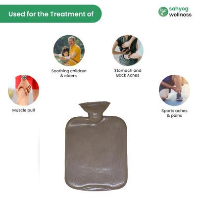 Sahyog Wellness Silicon Hot and Cold Water Bottle/Bag - Brown 1's - Hot Water Bags