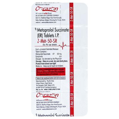 Z MET 50 SR Tablet 10's - Hypertension-Bet