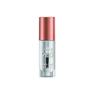Lakme 9 To 5 Primer + Gloss Nail Color Top Coat 6 Ml - Nail Polish