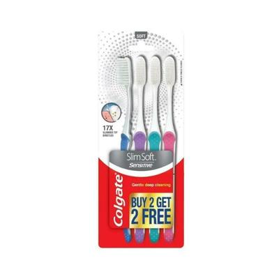 Colgate-Palmolive, Colgate Slim Soft Sensitive Toothbrush - (4 Pcs) (Buy 2 Get 2 Free) 1's - Toothbrushes