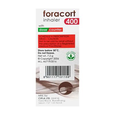 Foracort 400 with Dose Counter 120MD Inhaler 7.2g - Asthma/COPD-Ast
