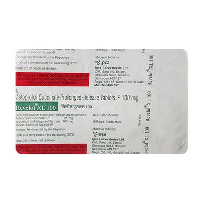 REVELOL XL 100 Tablet 15's - Hypertension-Bet