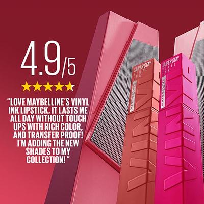 Maybelline New York Super Stay Vinyl Ink Liquid Lipstick, Instant Shine Color, Sultry 4.2 ml - Liquid Lipsticks