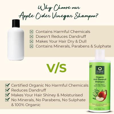 Organic Harvest Anti Dandruff Shampoo With Tea Tree & Apple Cider Vinegar 500 ml - Shampoos