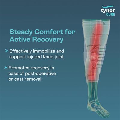 Tynor Knee Immobiliser 22 Inches (D-28)(43 cm - 49 cm) - Grey (M) 1's - Knee/Ankle/Leg/Foot Supports