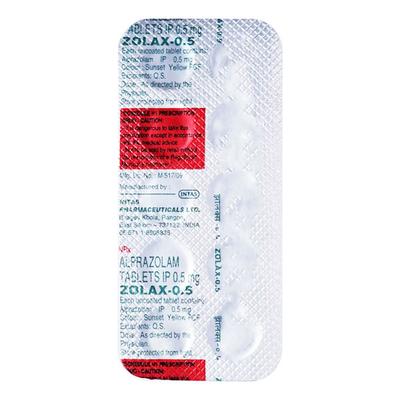Zolax 0.50mg Tablet 10'S - Anxiety-Anx
