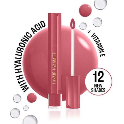 Lakme 9to5 Hya Matte, Pro Pink Medium, Hydrating Liquid Lipstick with Hyaluronic Acid 5.3 ml - Liquid Lipsticks