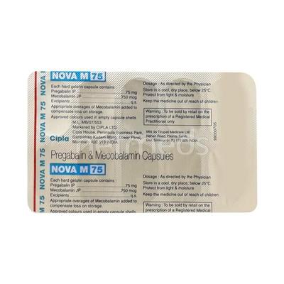 Nova M 75mg Capsule 10'S - Neuropathic Pain-Noo