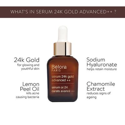Belora Paris Serum 24k Gold Advanced ++ (Serum 24 Carats Avance) 30 ml - Face Gels