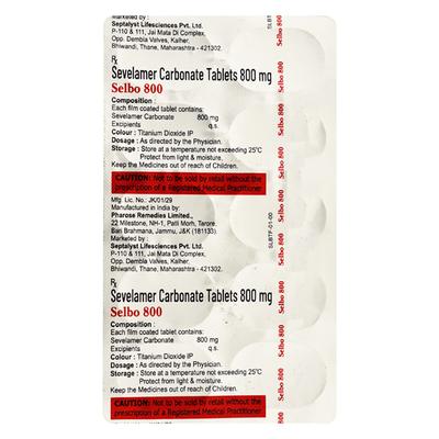 SELBO 800mg Tablet 10's - Kidney Disease/Stones-Oth