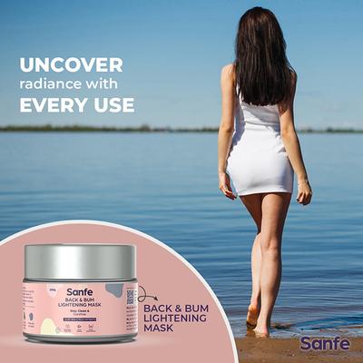 Sanfe Back & Bum Lightening Mask Cream - Aloe Vera & Peach Extrats 100 gm - Masks & Peels