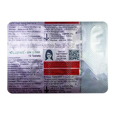 LUPISIT GM 2/500 Tablet 10's - Diabetes-Ant