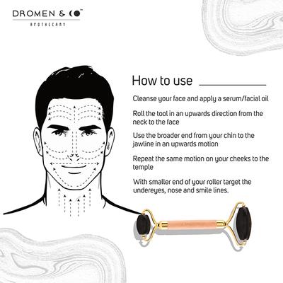 Dromen & Co Black Obsidian Facial Roller for Men 150 gm - Derma Rollers