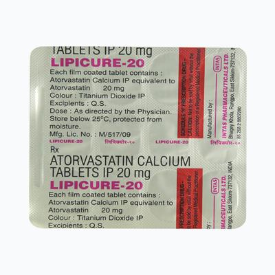 Lipicure 20mg Tablet 15'S - High Cholesterol-Dys