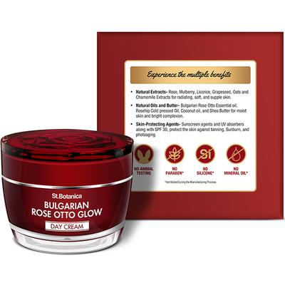 Stbotanica Bulgarian Rose Otto Glow Day Cream Spf 30 Uva Uvb Protection, Brightening & Nourishing 50 gm - Face Creams