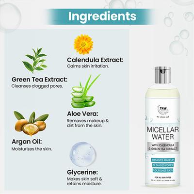 TNW The Natural Wash Alcohol Free Micellar Water For Removing Makeup And Deep Cleansing 100 ml - Make Up Removers