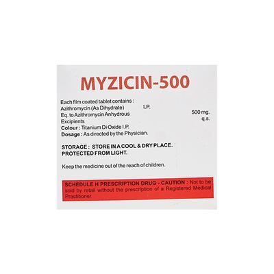 MYZICIN 500 Tablet 5's - Bacterial Infections-Mac