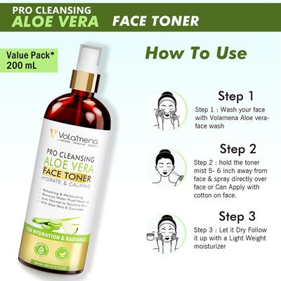 Volamena Pro Clearing Aloevera Face toner 200 ml - Toners